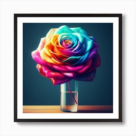 Single Multi colored roses Art Print