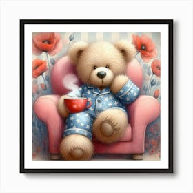 Teddy Bear In Pajamas Art Print