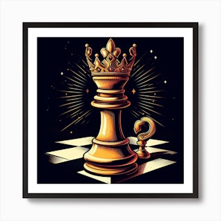 King and Queen Wall Art/Checkmate Chess Wall Art
