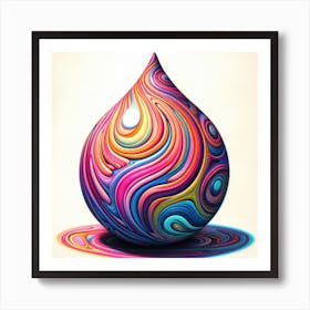 Colorful Swirled Drop Art Print