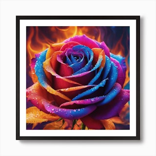 Neon Rose Painting