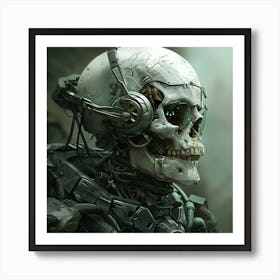 Robot Skull Art Print