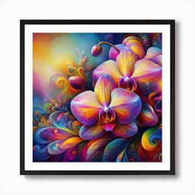 Colorful Orchids Art Print
