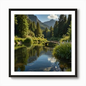 Bridge In The Mountains Art Print