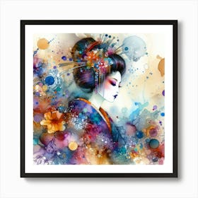 Creativel Geisha Illustration 164 Art Print