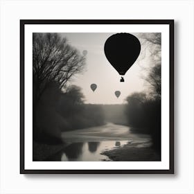 Hot Air Balloons Landscape 24 Art Print
