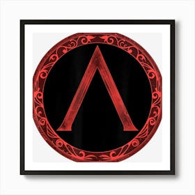 Spartan Warrior Lambda Symbol Shield Art Print