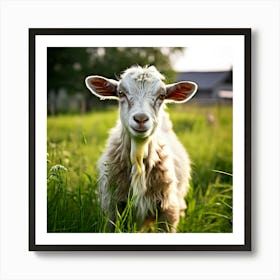 Grass Green Goat Farm Mammal Milk Farming Animal Meadow Head Canino No People Pasture S (6) Art Print