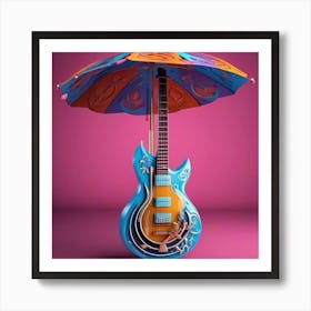 Guitar With Umbrella 4 Art Print