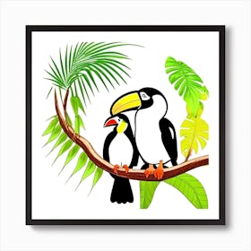 Toucans On A Branch 1 Art Print