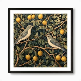 Birds In A Lemon Tree Art Art Print