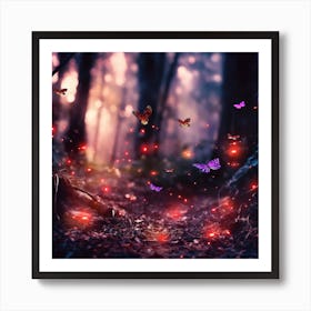 Butterflies In The Forest Art Print