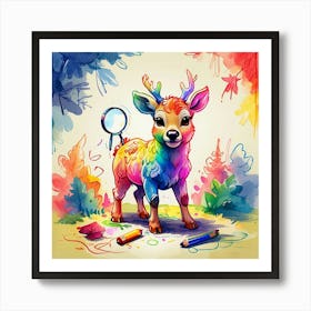 Colorful Deer Art Print