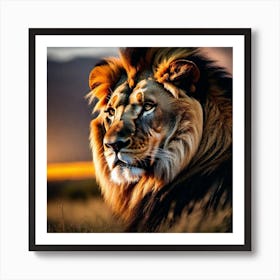 Lion At Sunset 10 Art Print