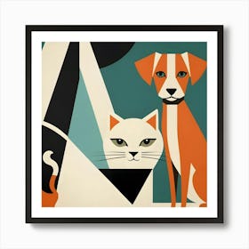 Cat And Dog Art Print