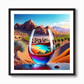 Wine Glass In The Desert 4 Art Print