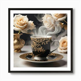 Coffee And Roses 22 Art Print