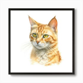 California Spangled Gold Cat Portrait Art Print