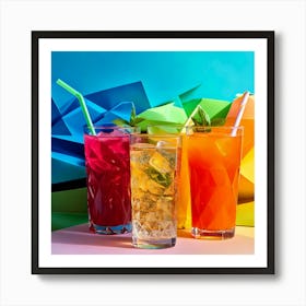 Firefly Bold Geometric Layers For Vibrant Soft Drinks 29913 Art Print