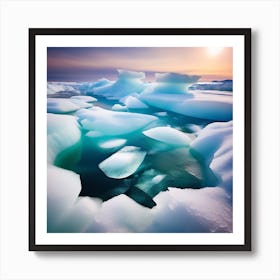 Icebergs In The Sea 1 Art Print