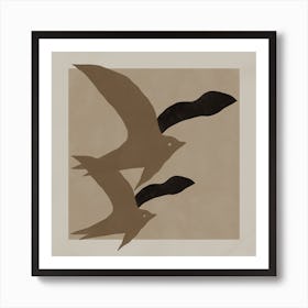 Two Birds In Flight Art Print