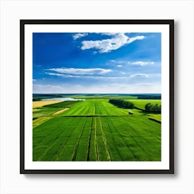 Grass Peace Air Structure Pasture Soy Bean High Country Rural Green Farm Overhead Natur Art Print