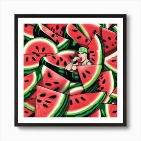 Watermelon Ice Baby Art Print