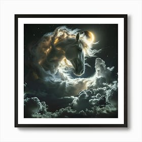 Horse In Clouds Art Print