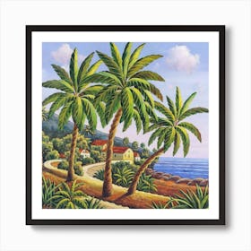 Palm Trees By The Sea Art Print