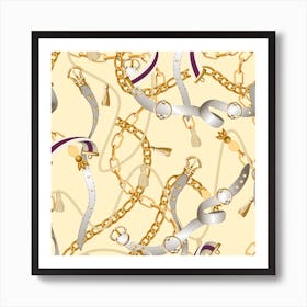 Gold And Silver Chains Art Print