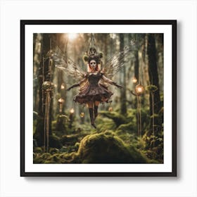 Steampunk Flying Marionette Fairy Boots Art Print