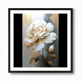 White Rose Painting Art Print