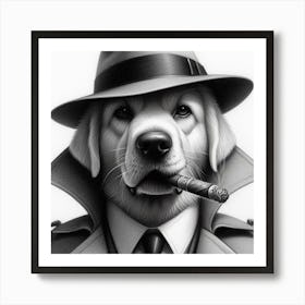 Detective Dog Art Print