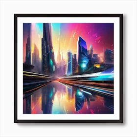 Futuristic City 127 Art Print