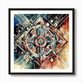 Abstract Painting dimon circle square  Art Print