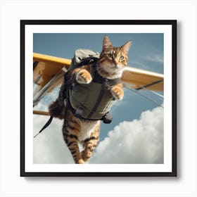 Flying Cat Art Print