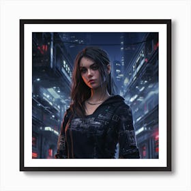 Cyberpunk Girl Art Print