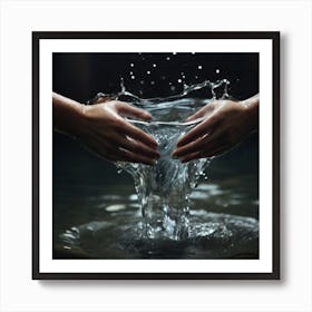 Water Splashing Hands Art Print