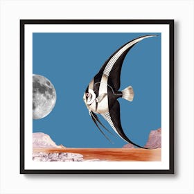 Plenty Of Fish In The Sea Blue Square Art Print