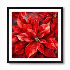 Poinsettia Flowers Art Print