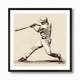 A Baseball Player Hitting Home Run Hand Drawn Sk 1718672775 4 Art Print