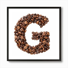 Coffee Beans Alphabet G Art Print