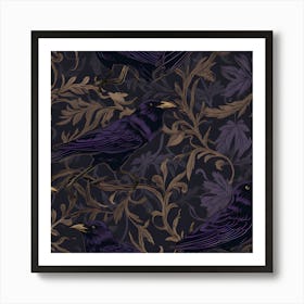 Ravens Fabric Art Print