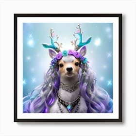 Deer In A Crown Art Print