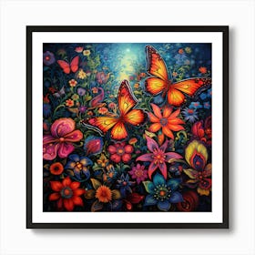 Butterfly Garden 3 Art Print