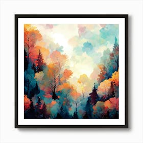 Autumn Watercolor Art Print