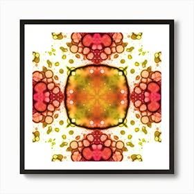 Orange Checkered Abstract Pattern Art Print