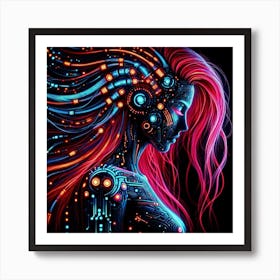 Futuristic Woman Art Print