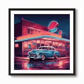 Neon Diner art print 1 Art Print