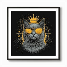 Cat Generated AI. Wall Art Print Art Print